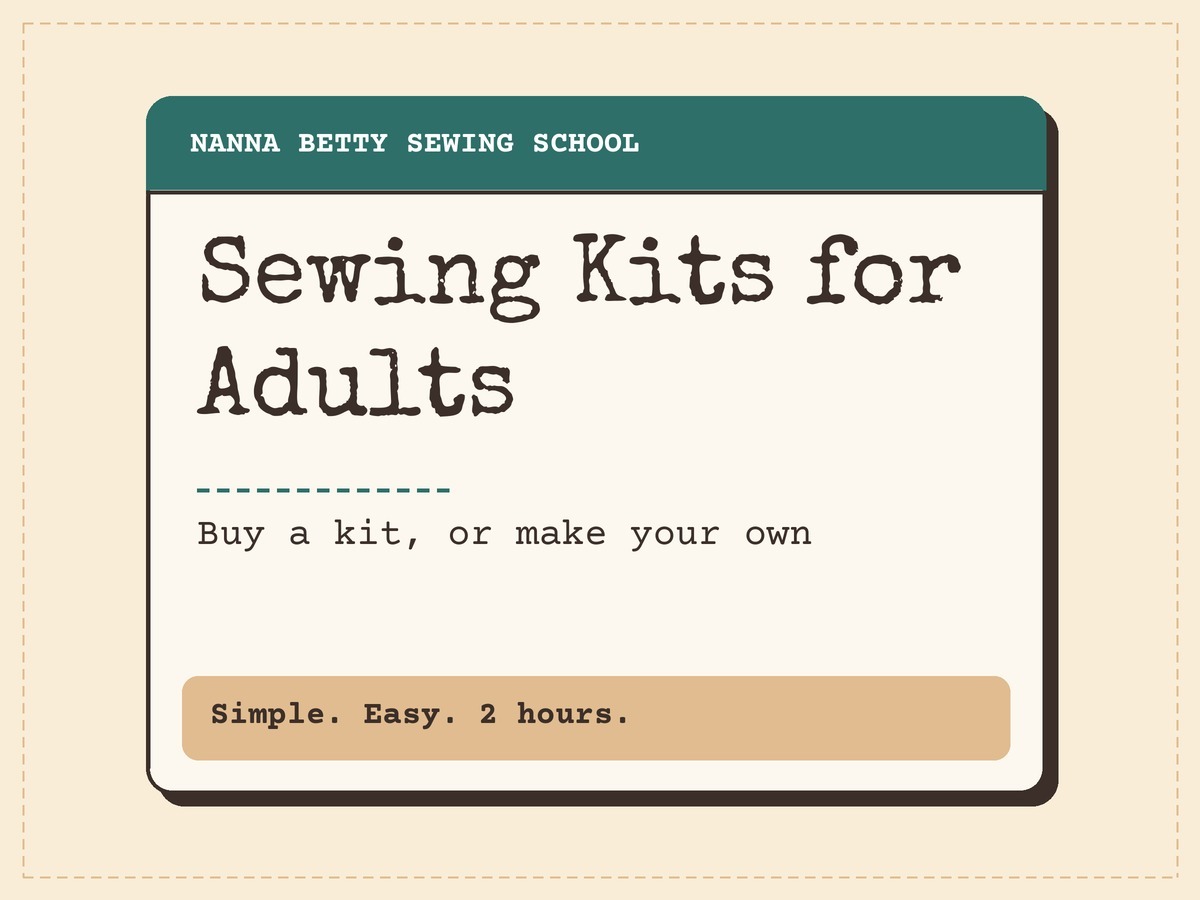 Nanna Betty Sewing School card: Sewing Kits for Adults
